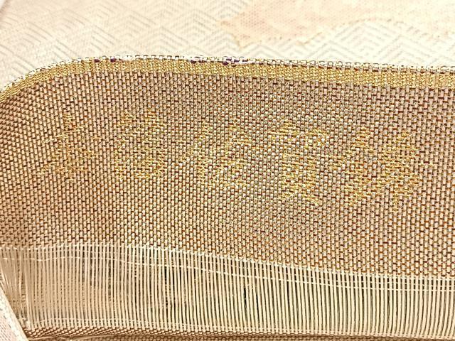 平和屋着物◎本箔佐賀錦　六通柄袋帯　庭園花鳥文　正絹　逸品　BAAU9289yc