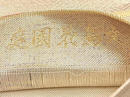 平和屋着物◎本箔佐賀錦　六通柄袋帯　庭園花鳥文　正絹　逸品　BAAU9289yc