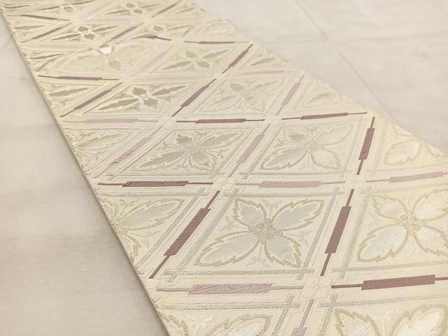 平和屋着物◎六通柄袋帯　唐織　花菱文　金銀糸　正絹　逸品　BAAU9309yc