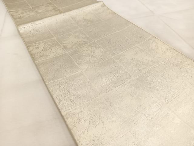 平和屋着物◎六通柄袋帯　市松文様　金糸　正絹　逸品　BAAU9318yc