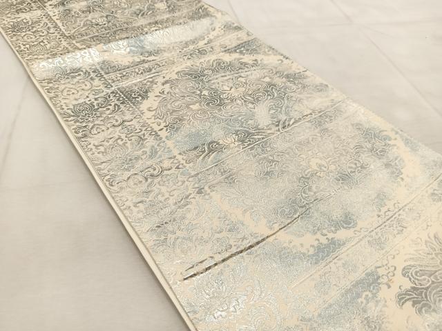 平和屋着物◎六通柄袋帯　宝相華　銀糸　引箔　正絹　逸品　BAAU9331yc