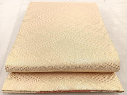 平和屋着物◎佐賀錦　両面　六通柄袋帯　重ね山風景文　正絹　逸品　BAAU9351yc