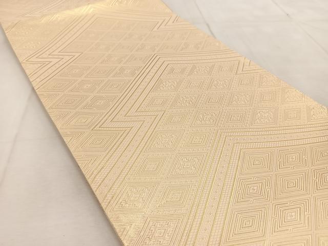 平和屋着物◎佐賀錦　両面　六通柄袋帯　重ね山風景文　正絹　逸品　BAAU9351yc