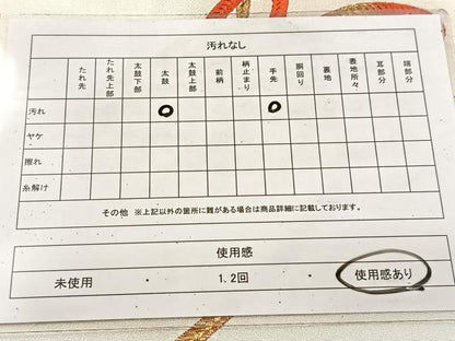 平和屋着物◎太鼓柄袋帯　総刺繍　結び紐紋　金銀糸　正絹　逸品　BAAU9375yc