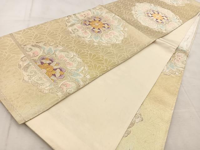 平和屋着物◎六通柄袋帯　唐織　正倉院花文　金銀糸　正絹　逸品　BAAU9394yc