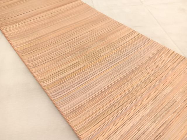 平和屋着物◎六通柄袋帯　横段文　金銀糸　正絹　逸品　BAAU9408yc