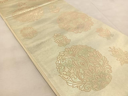 平和屋着物◎六通柄袋帯　宝相華　金銀糸　引箔　正絹　逸品　BAAU9415yc