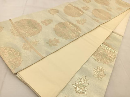 平和屋着物◎六通柄袋帯　宝相華　金銀糸　引箔　正絹　逸品　BAAU9415yc