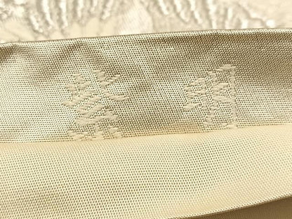 平和屋着物◎六通柄袋帯　唐織　向かい鳥菱文　紫明　銀糸　正絹　逸品　BAAU9424yc
