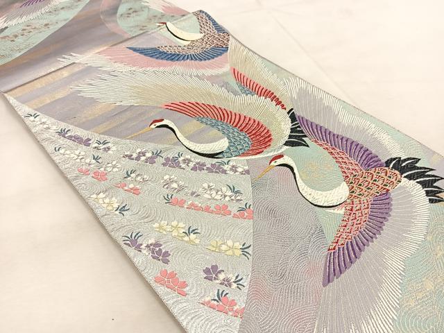 平和屋着物◎六通柄袋帯　唐織　飛鶴宝相華　九百錦　金銀糸　正絹　逸品　BAAU9460yc