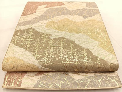 平和屋着物◎六通柄袋帯　樹林文　金糸　BAAU9508yc