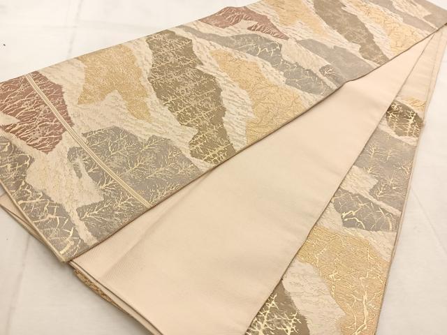 平和屋着物◎六通柄袋帯　樹林文　金糸　BAAU9508yc