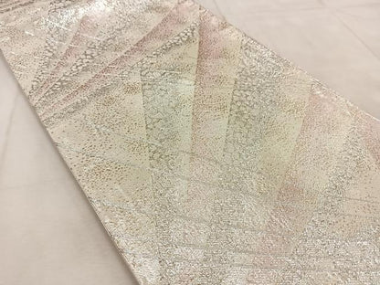 平和屋着物◎佐賀錦　西陣　六通柄袋帯　抽象文様　金銀糸　正絹　逸品　BAAU9526yc
