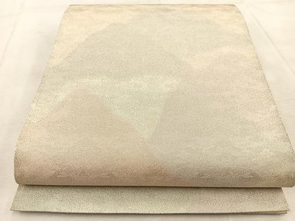 平和屋着物◎全通柄袋帯　砂子綴れ　重ね山文　正絹　逸品　BAAU9533yc