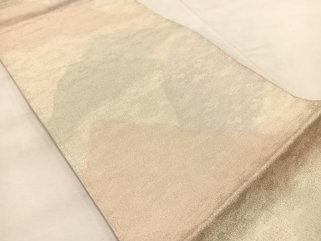 平和屋着物◎全通柄袋帯　砂子綴れ　重ね山文　正絹　逸品　BAAU9533yc