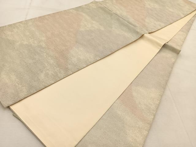 平和屋着物◎全通柄袋帯　砂子綴れ　重ね山文　正絹　逸品　BAAU9533yc