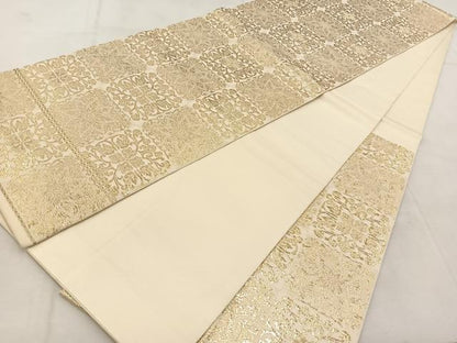 平和屋着物◎六通柄　本袋帯　正倉院花文　金糸　正絹　逸品　BAAU9534yc
