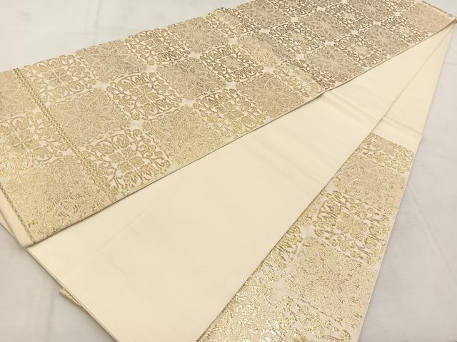 平和屋着物◎六通柄　本袋帯　正倉院花文　金糸　正絹　逸品　BAAU9534yc