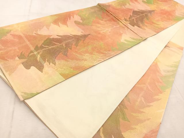 平和屋着物◎六通柄袋帯　樹林文　金糸　引箔　正絹　逸品　BAAU9576yc