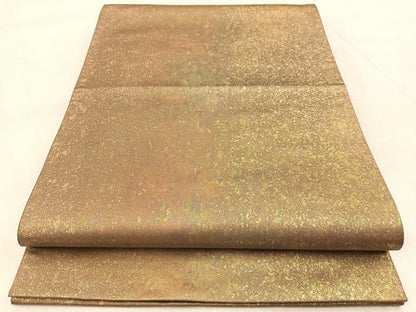 平和屋着物◎六通柄袋帯　霞文　金糸　引箔　正絹　逸品　BAAU9638yc