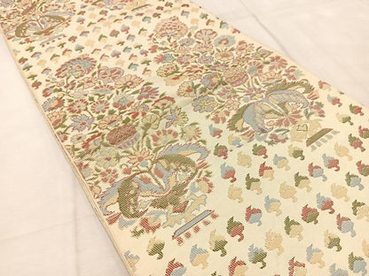平和屋着物◎六通柄　京袋帯　本袋帯　飾花文　金糸　正絹　逸品　BAAU9650yc