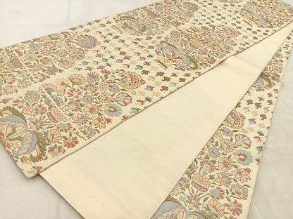 平和屋着物◎六通柄　京袋帯　本袋帯　飾花文　金糸　正絹　逸品　BAAU9650yc