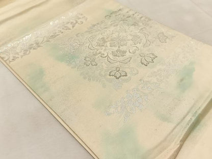平和屋着物◎太鼓柄　京袋帯　宝相華　銀糸　正絹　逸品　BAAU9651yc