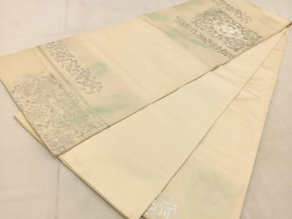 平和屋着物◎太鼓柄　京袋帯　宝相華　銀糸　正絹　逸品　BAAU9651yc