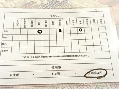 平和屋着物◎六通柄袋帯　立波文　銀糸　正絹　逸品　BAAU9657yc