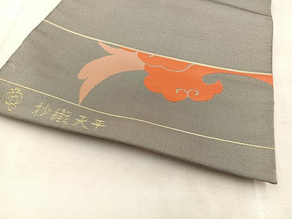 平和屋着物◎太鼓柄袋帯　抄織天平　鳳凰　正絹　逸品　BAAU9671yc
