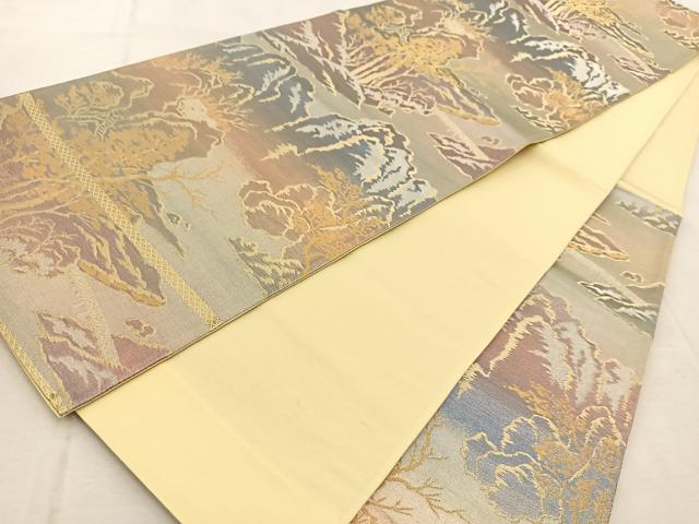 平和屋着物◎六通柄袋帯　遠山風景文　金銀糸　引箔　BAAU9708yc