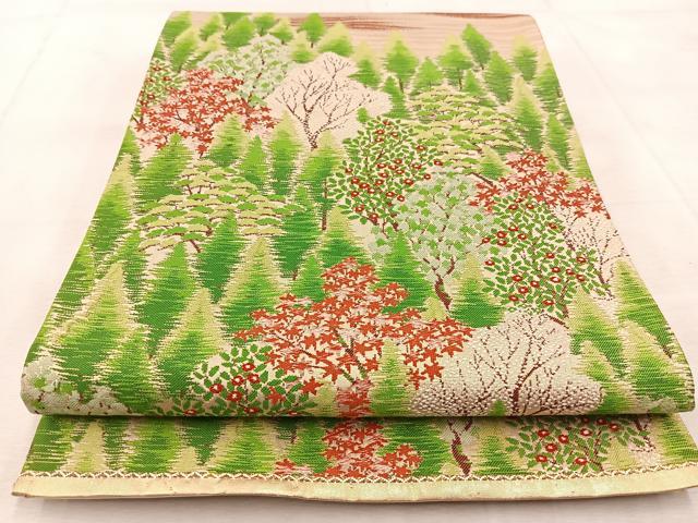 平和屋着物◎六通柄袋帯　洛北の里　正絹　逸品　BAAU9722yc