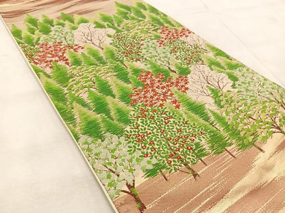 平和屋着物◎六通柄袋帯　洛北の里　正絹　逸品　BAAU9722yc