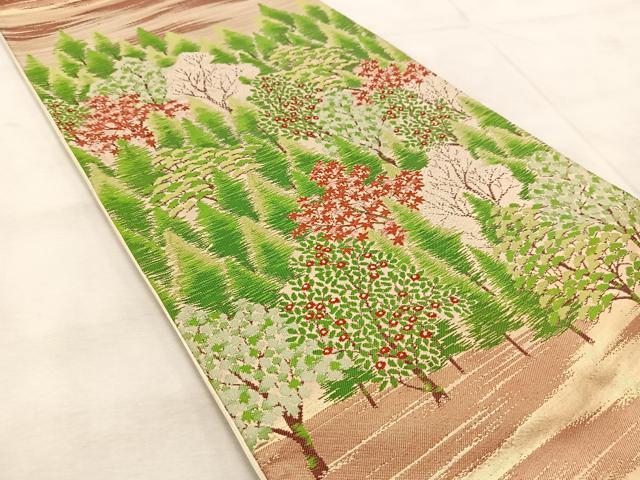 平和屋着物◎六通柄袋帯　洛北の里　正絹　逸品　BAAU9722yc