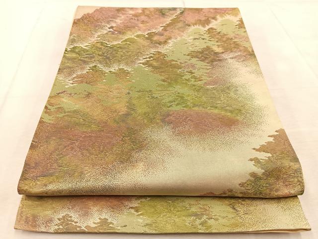 平和屋着物◎六通柄袋帯　樹林文　正絹　逸品　BAAU9736yc