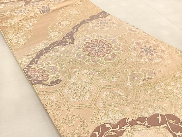 平和屋着物◎六通柄袋帯　唐織　御殿調文様　金銀糸　正絹　逸品　BAAU9795yc