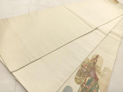 平和屋着物◎太鼓柄袋帯　綴れ　東海道五拾三次　金銀彩　正絹　逸品　BAAU9796yc