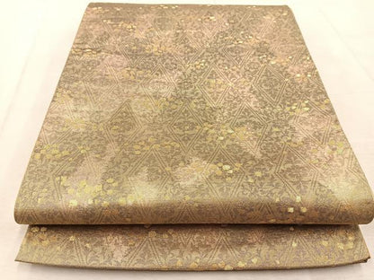 平和屋着物◎六通柄袋帯　花唐草文　金糸　引箔　正絹　逸品　BAAU9805yc