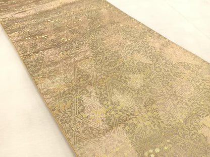 平和屋着物◎六通柄袋帯　花唐草文　金糸　引箔　正絹　逸品　BAAU9805yc
