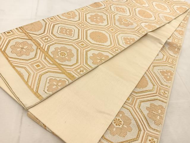 平和屋着物◎全通柄袋帯　蜀江花文　金銀糸　正絹　逸品　BAAU9806yc
