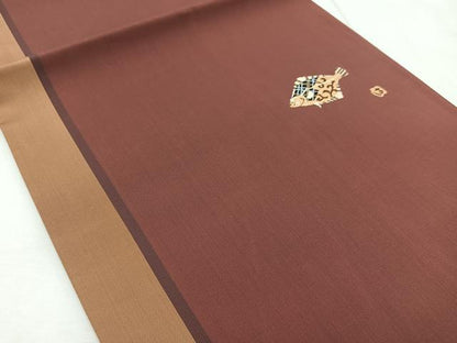 平和屋着物◎太鼓柄袋帯　ヒラメ　銀糸　正絹　逸品　BAAU9822yc