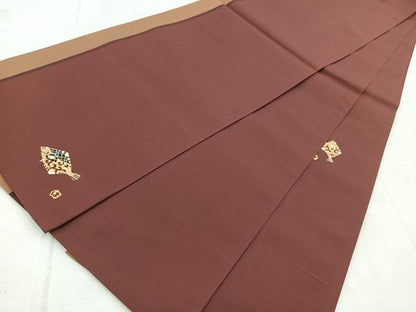 平和屋着物◎太鼓柄袋帯　ヒラメ　銀糸　正絹　逸品　BAAU9822yc
