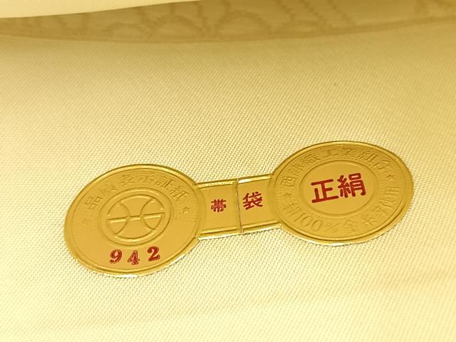 平和屋着物◎西陣　六通柄袋帯　秋草文　女郎花色　証紙付き　正絹　逸品　BAAU9850yc
