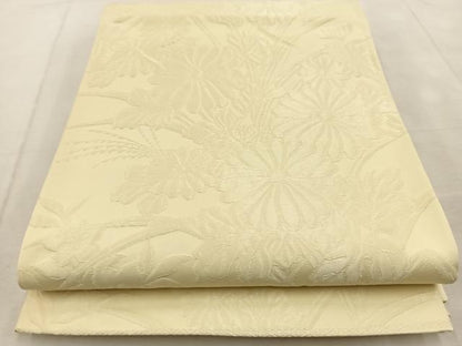 平和屋着物◎西陣　六通柄袋帯　秋草文　女郎花色　証紙付き　正絹　逸品　BAAU9850yc