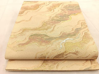 平和屋着物◎六通柄袋帯　貴藤つづれ　道長文様　金糸　正絹　逸品　BAAU9870yc