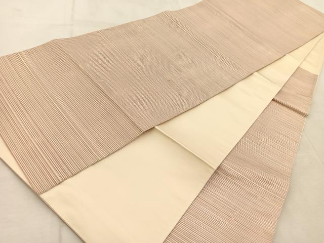 平和屋着物◎六通柄袋帯　横段文　金糸　正絹　逸品　BAAU9876yc