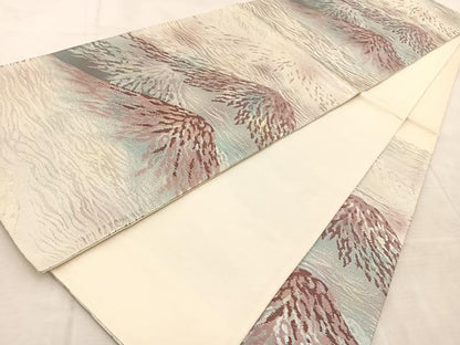 平和屋着物◎六通柄袋帯　錦綾上品錦　遠山文　金銀糸　正絹　逸品　BAAU9891yc