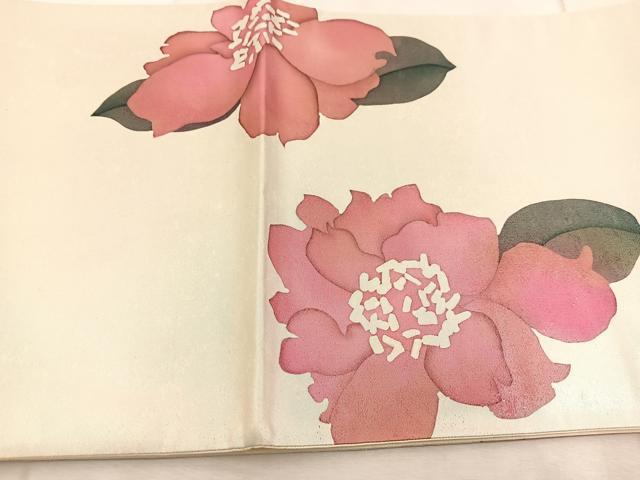 平和屋着物◎西陣 太鼓柄袋帯 作家物 手描き 舞花文 銀糸 引箔 正絹 逸品 BAAU9892yc