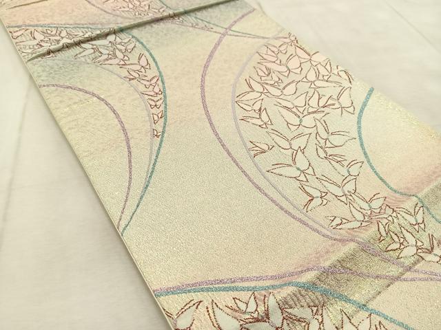 平和屋着物◎六通柄袋帯　舞蝶文　正絹　逸品　BAAU9894yc