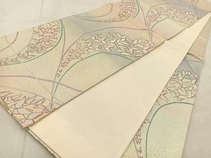 平和屋着物◎六通柄袋帯　舞蝶文　正絹　逸品　BAAU9894yc